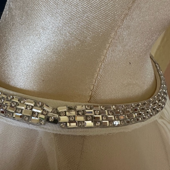 R&M Richards Long Formal Cape Gown in Ivory - Picture 7 of 10